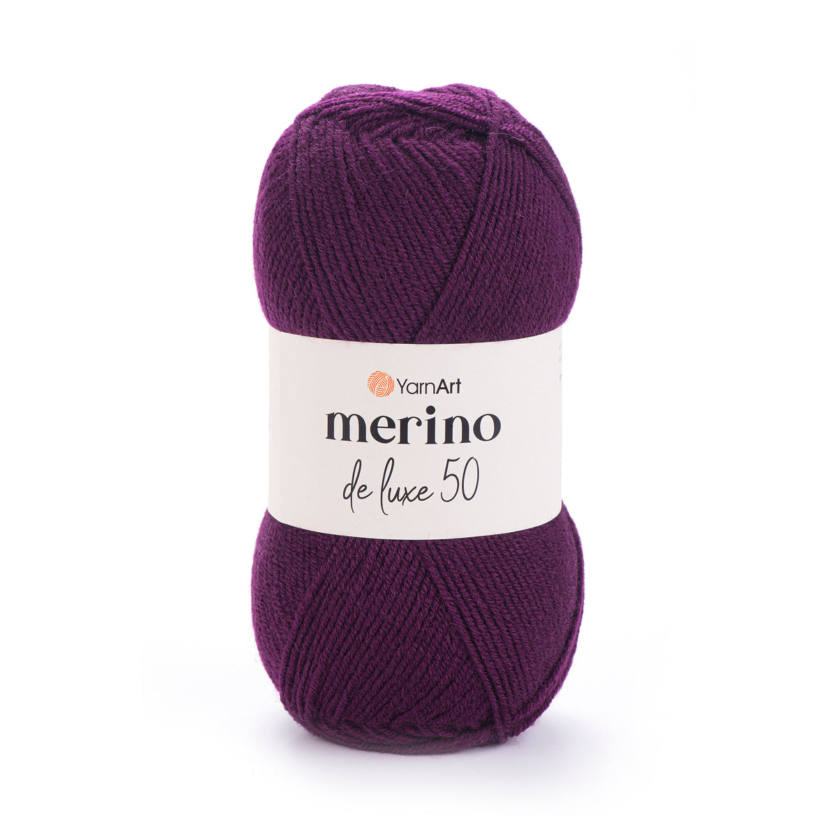 YarnArt Merino DeLuxe 50 10094 Baklažano – vilnos ir akrilo siūlai