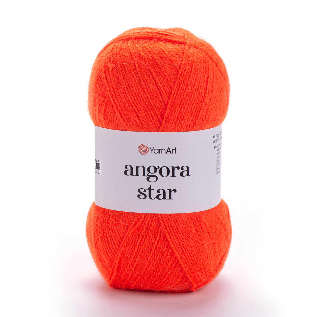 YarnArt Angora Star 206 Scharlakansröd – luftigt akryl- och ullgarn