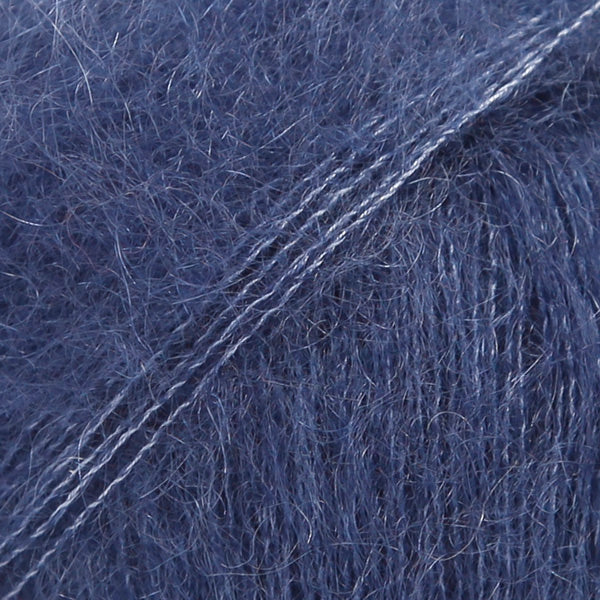 DROPS Kid-Silk 28 Tamsiai mėlyna – moherio ir šilko siūlai