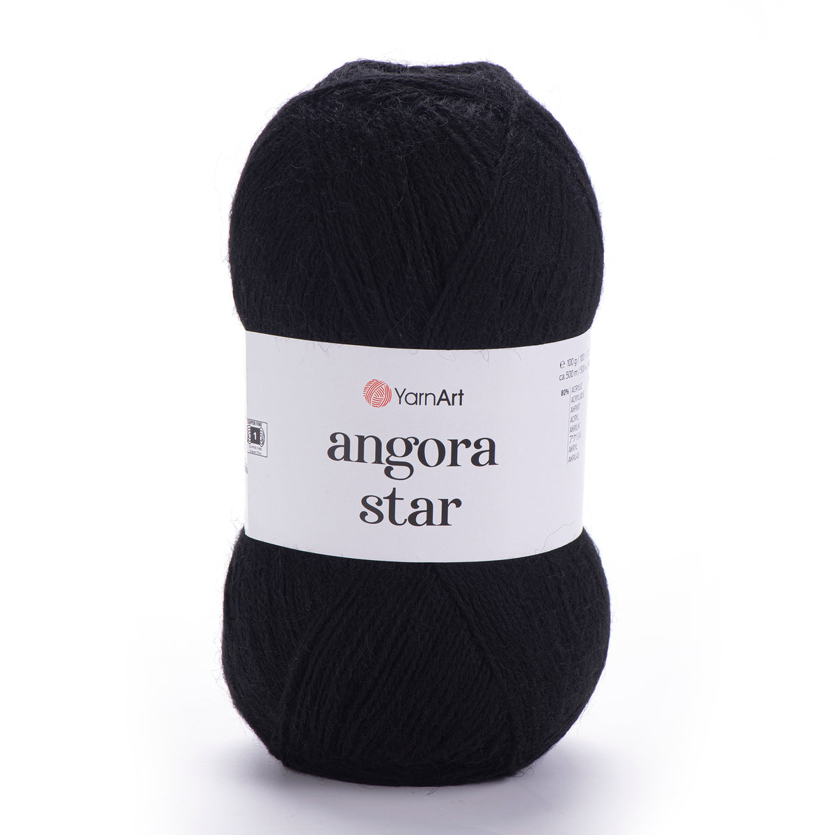 YarnArt Angora Star 585 Svart – luftigt akryl- och ullgarn