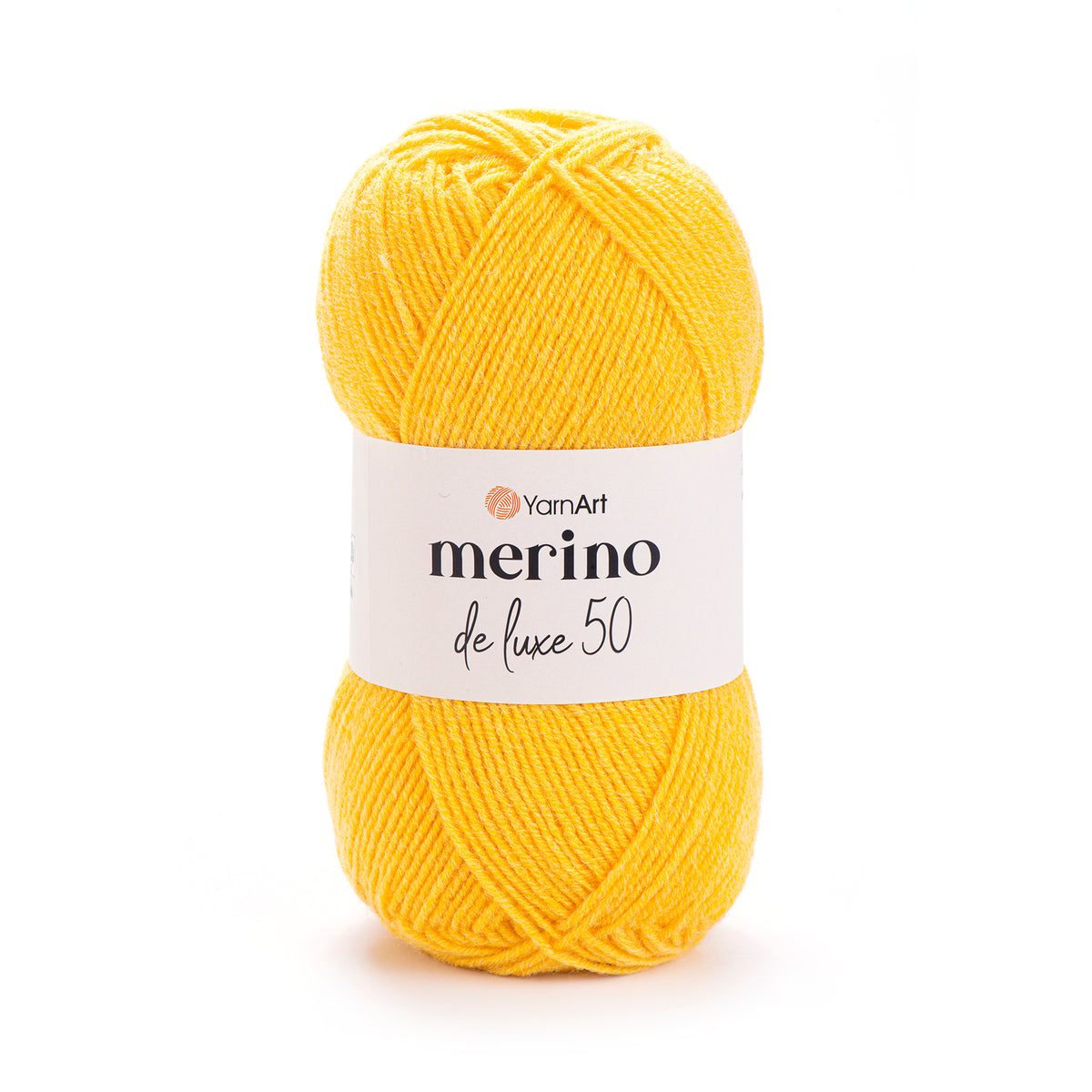 YarnArt Merino DeLuxe 50 586 Geltona – vilnos ir akrilo siūlai
