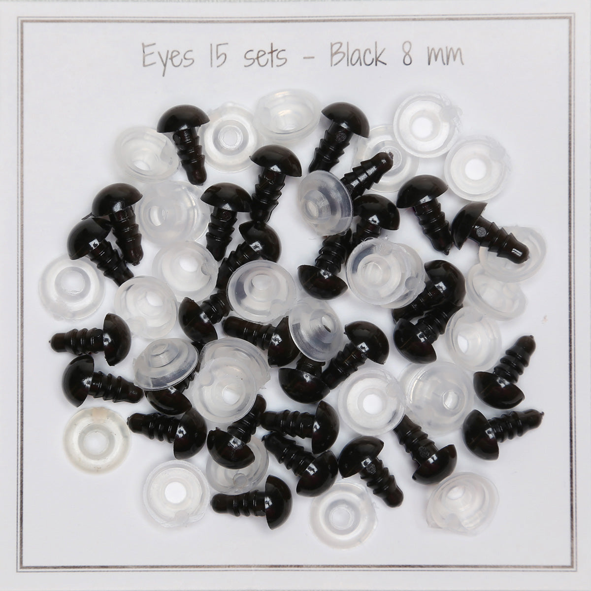 Black Safety Eyes – 8 mm (Medium Standard)
