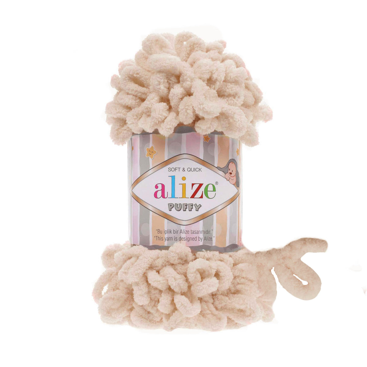 Alize Puffy 889 Ziloņkaula – dzija ar cilpām