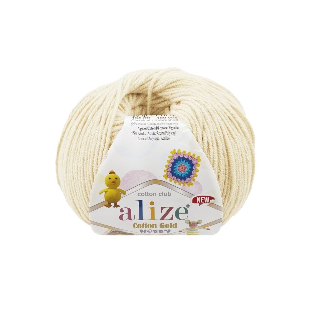 Alize Cotton Gold Hobby 01 Kreemjas – puuvilla-akrüüllõng