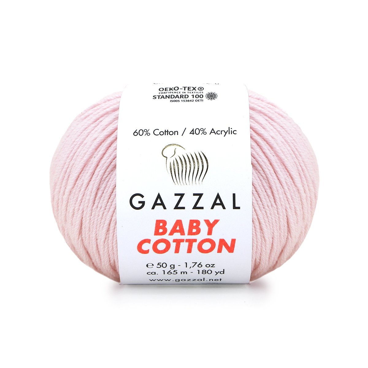 Gazzal Baby Cotton 3411 Rose layette – fil bébé coton et acrylique