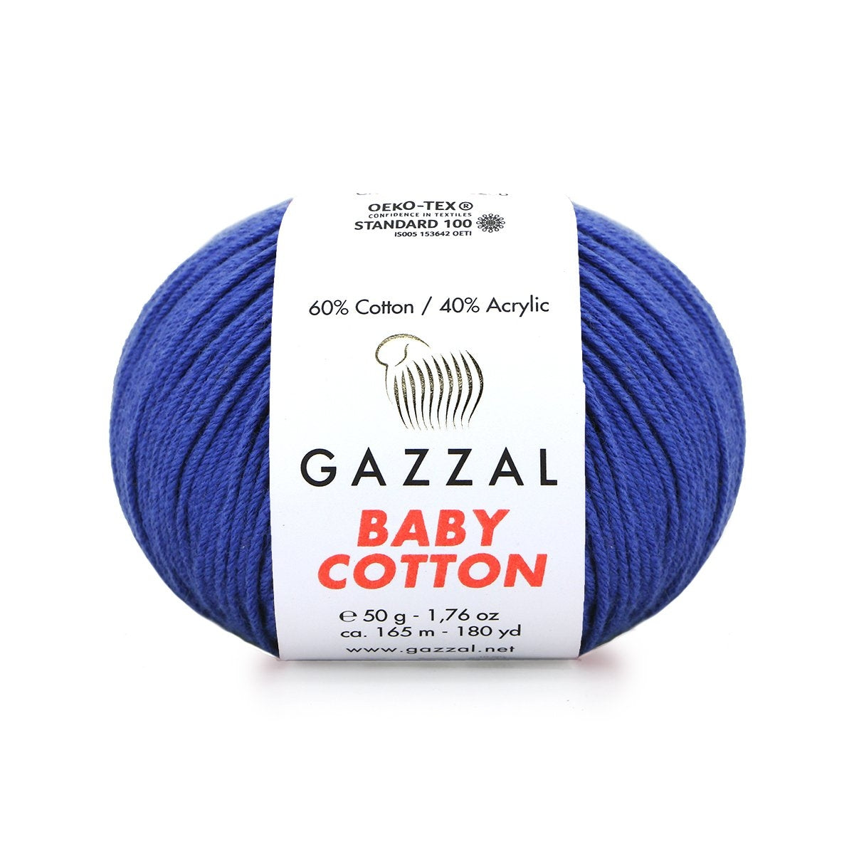 Gazzal Baby Cotton 3421 Bleu roi – fil bébé coton et acrylique