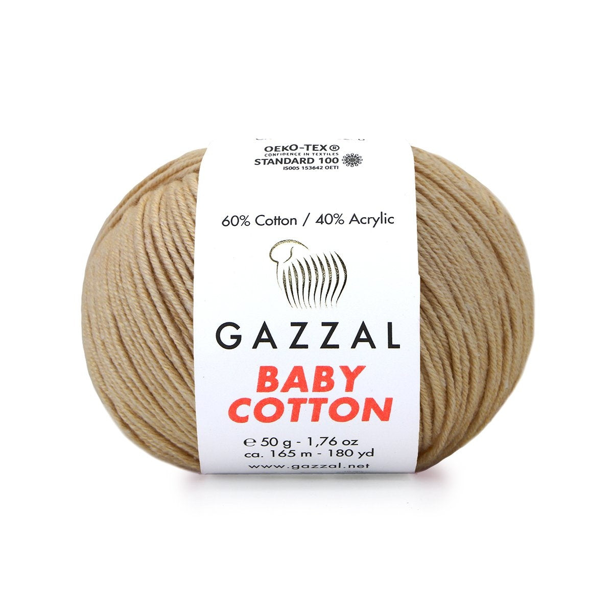 Gazzal Baby Cotton 3424 Camel – fil bébé coton et acrylique