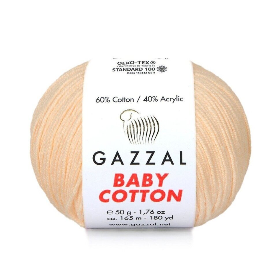 Gazzal Baby Cotton 3469 Pêche – fil bébé coton et acrylique