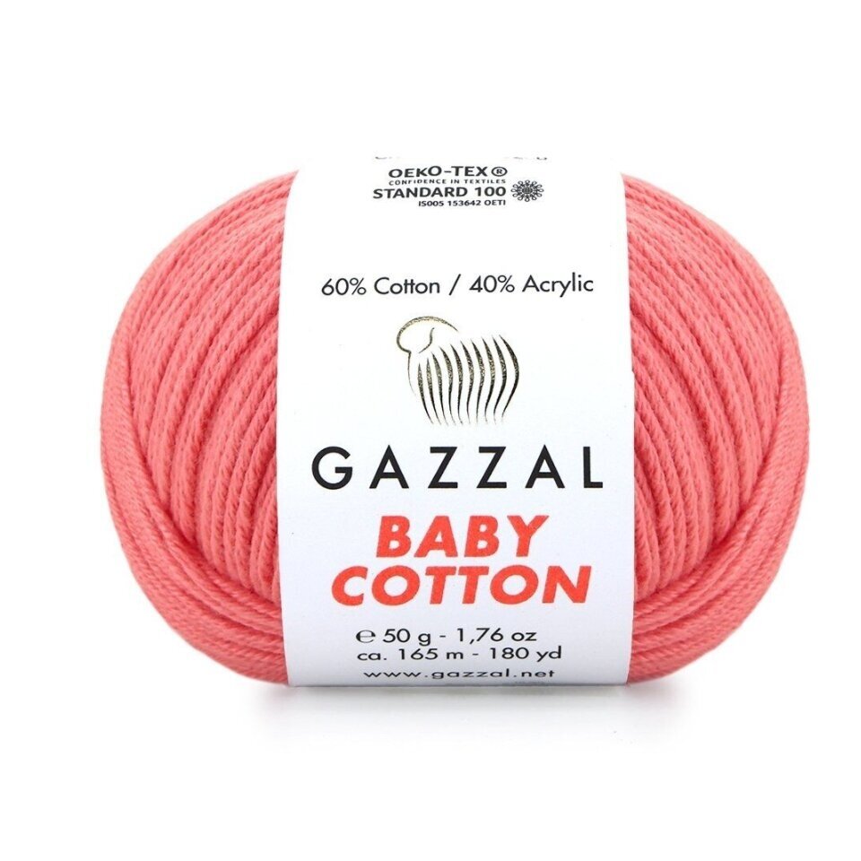 Gazzal Baby Cotton 3435 Saumon – fil bébé coton et acrylique