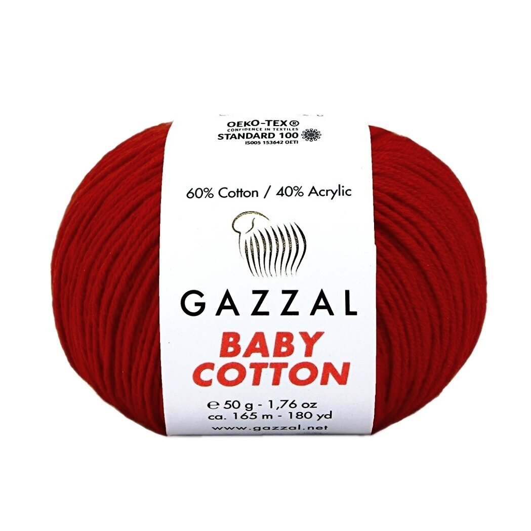 Gazzal Baby Cotton 3439 Cerise – fil bébé coton et acrylique