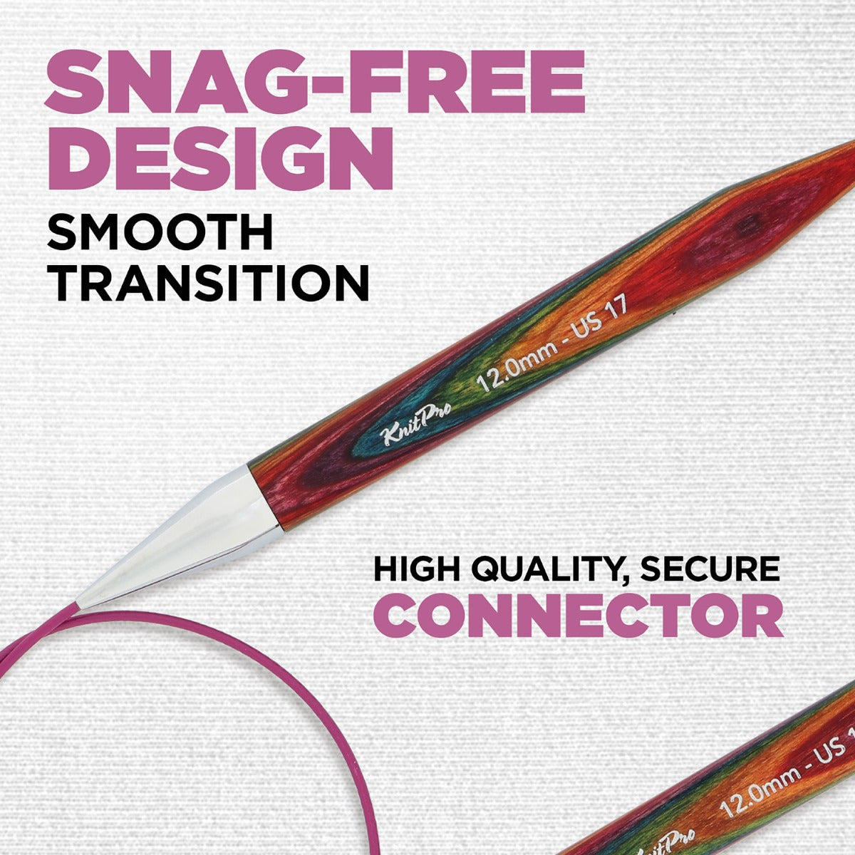 KnitPro Symfonie 2 Fixed Circular Needle with Swivel Cable, 80 cm