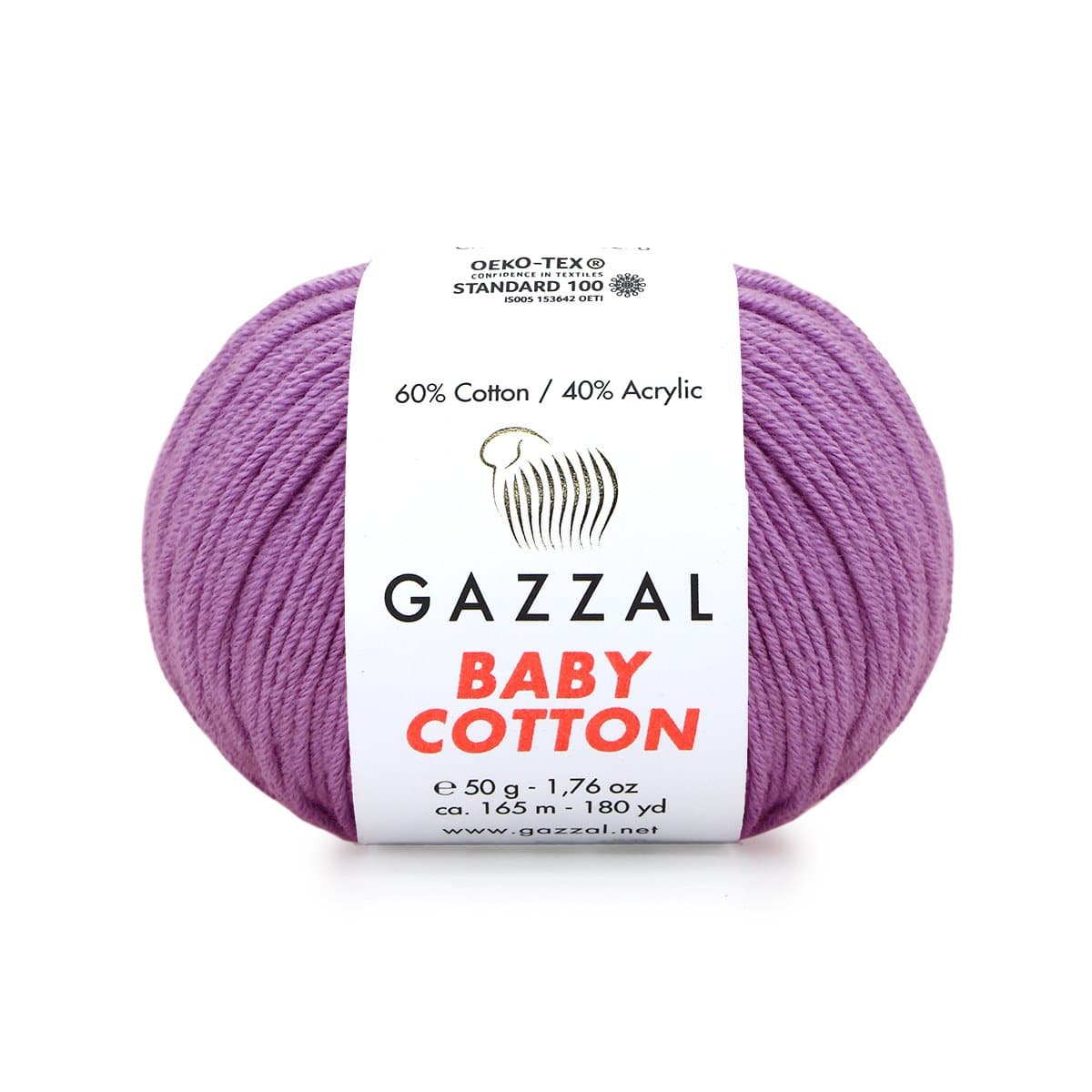 Gazzal Baby Cotton 3414 Violet – fil bébé coton et acrylique