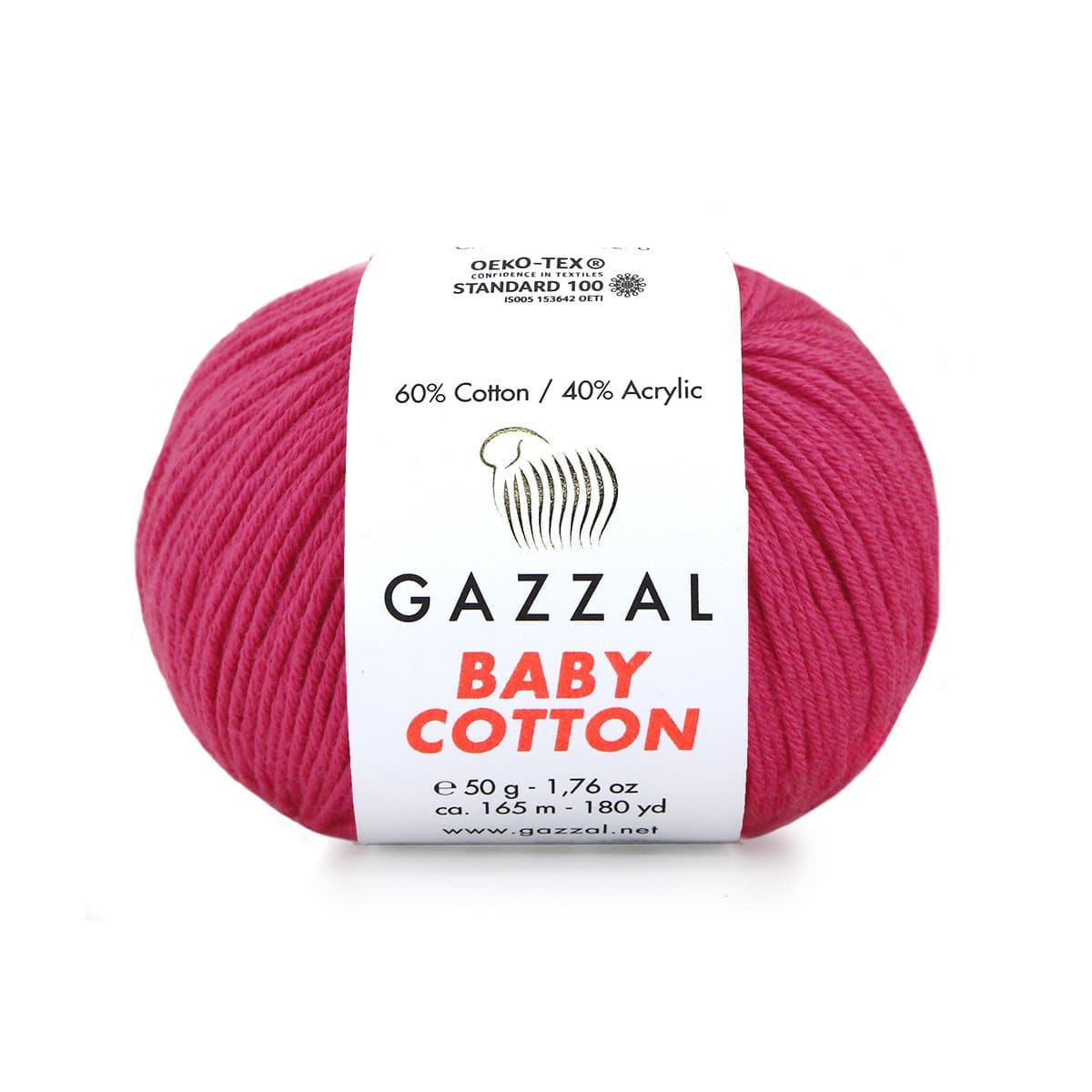 Gazzal Baby Cotton 3415 Framboise – fil bébé coton et acrylique
