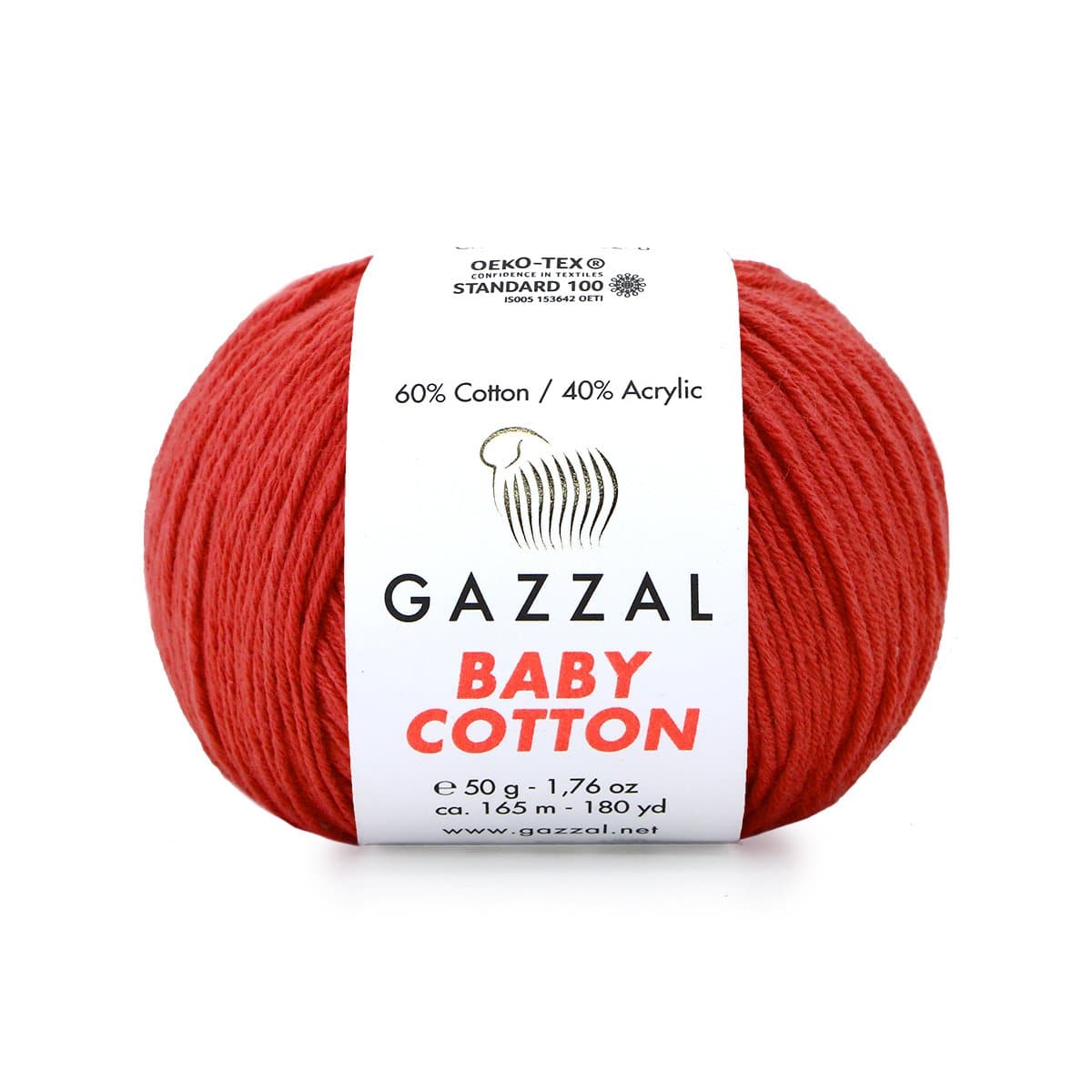 Gazzal Baby Cotton 3418 Écarlate – fil bébé coton et acrylique