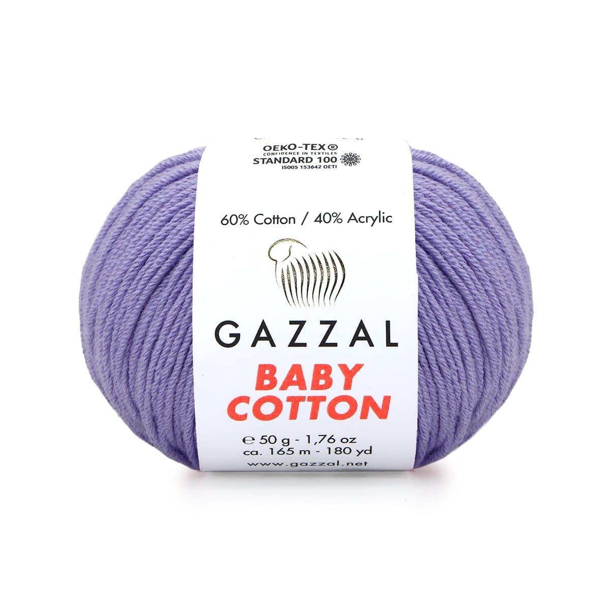 Gazzal Baby Cotton 3420 Glycine – fil bébé coton et acrylique