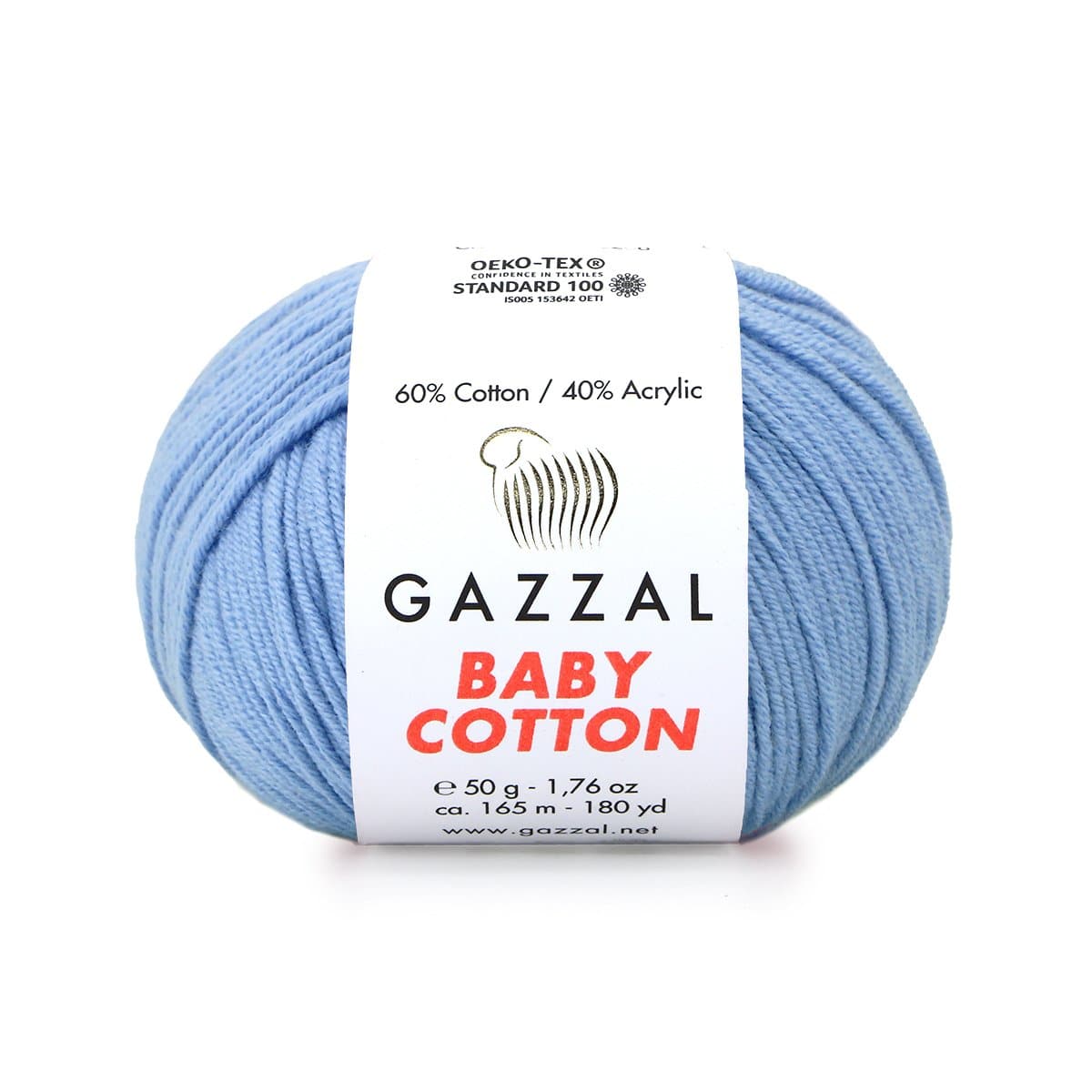 Gazzal Baby Cotton 3423 Bleuet – fil bébé coton et acrylique