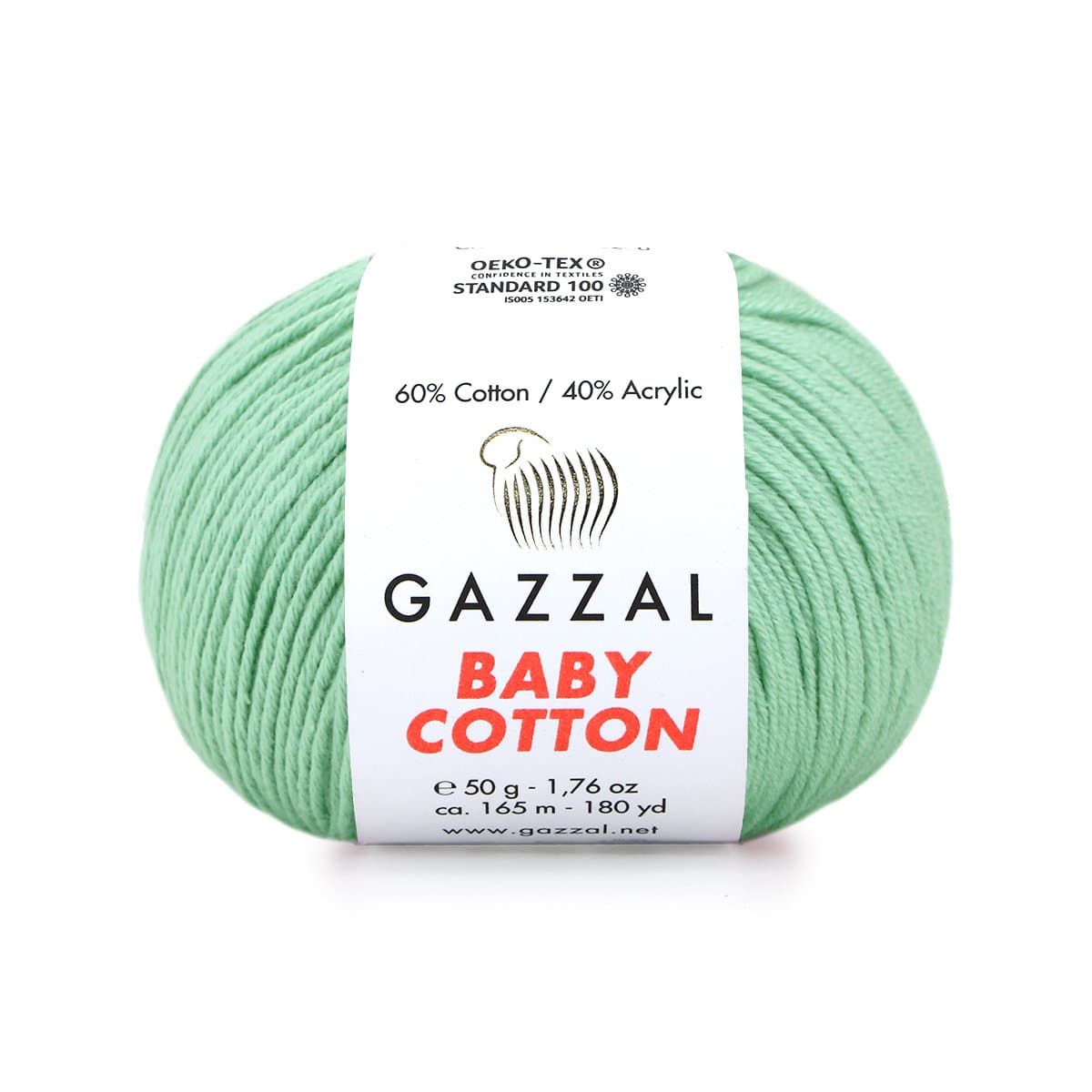 Gazzal Baby Cotton 3425 Menthe – fil bébé coton et acrylique