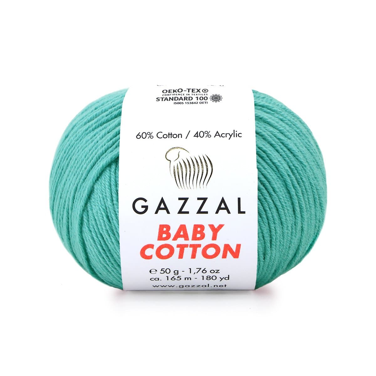 Gazzal Baby Cotton 3426 Jade – fil bébé coton et acrylique