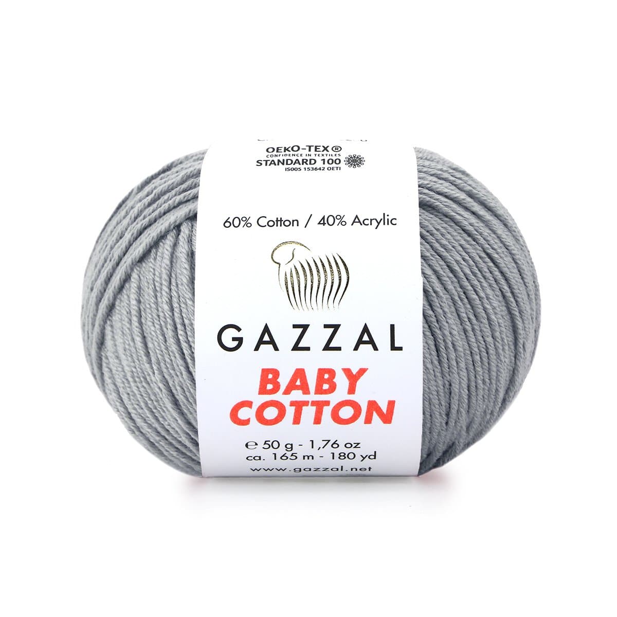 Gazzal Baby Cotton 3430 Gris – fil bébé coton et acrylique