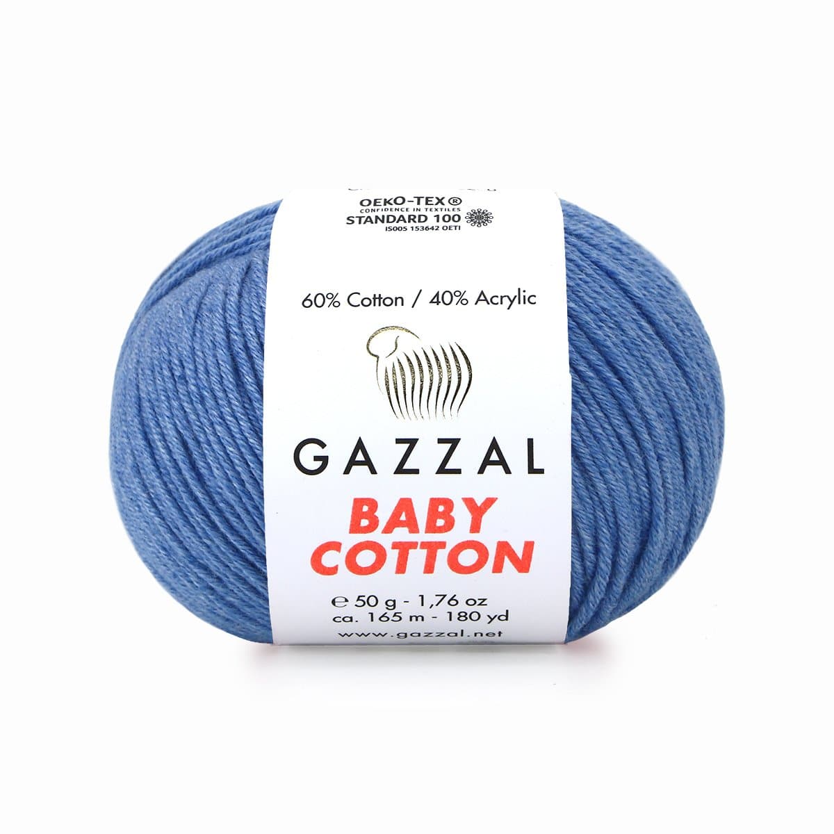 Gazzal Baby Cotton 3431 Denim – fil bébé coton et acrylique