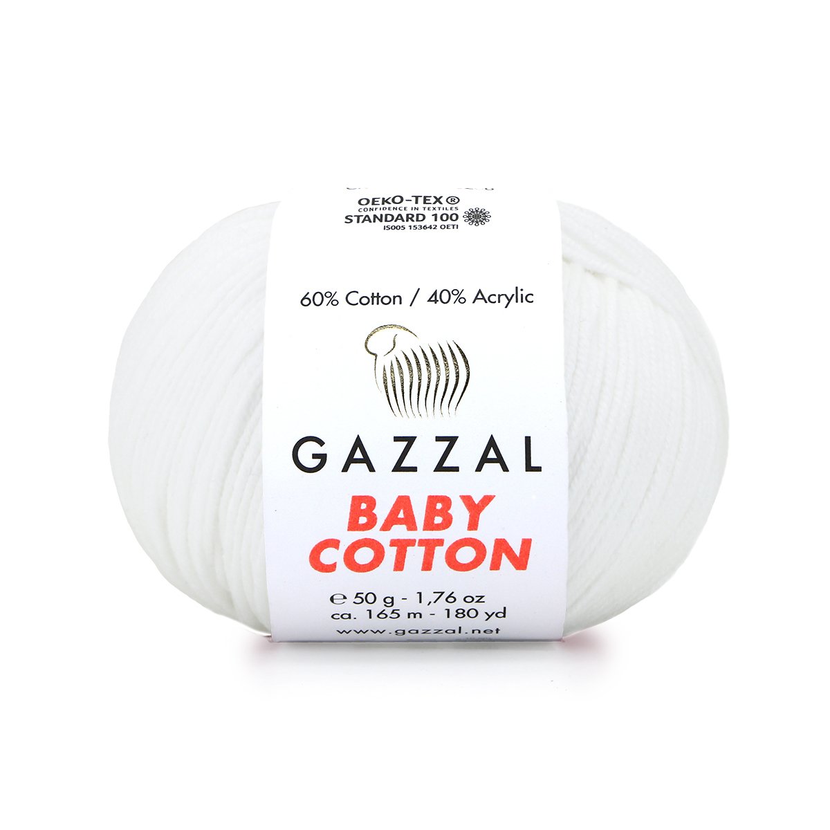 Gazzal Baby Cotton 3432 Blanc – fil bébé coton et acrylique
