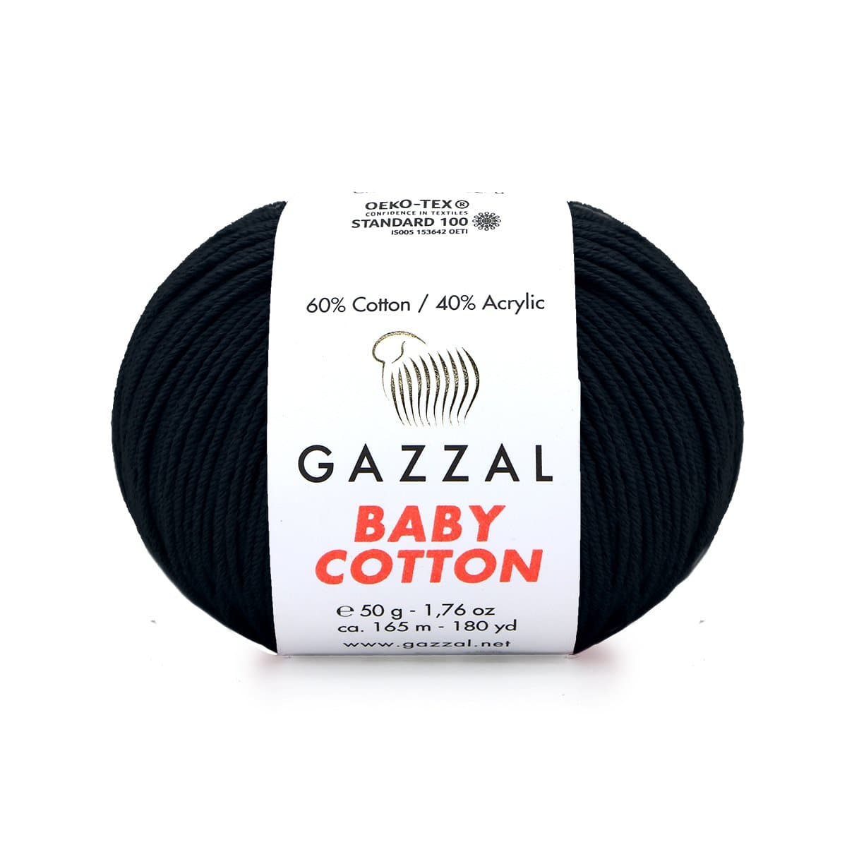 Gazzal Baby Cotton 3433 Noir – fil bébé coton et acrylique