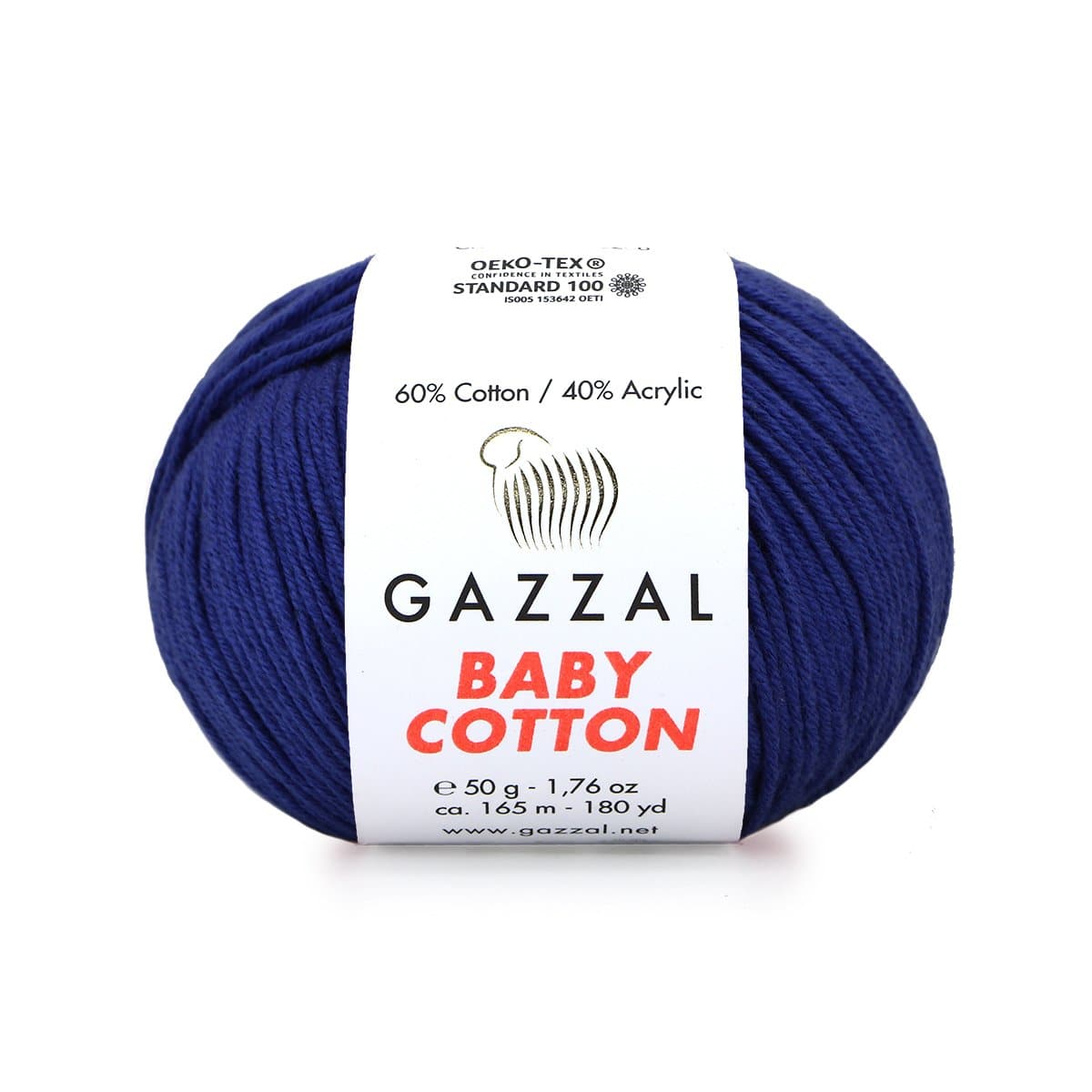 Gazzal Baby Cotton 3438 Bleu marine – fil bébé coton et acrylique