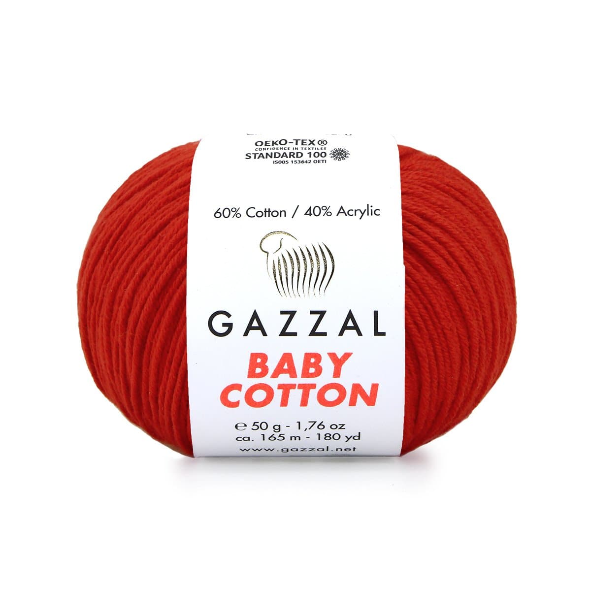 Gazzal Baby Cotton 3443 Rouge – fil bébé coton et acrylique