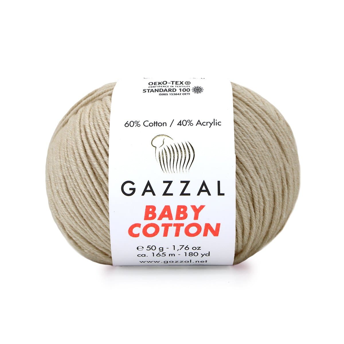Gazzal Baby Cotton 3446 Beige – fil bébé coton et acrylique