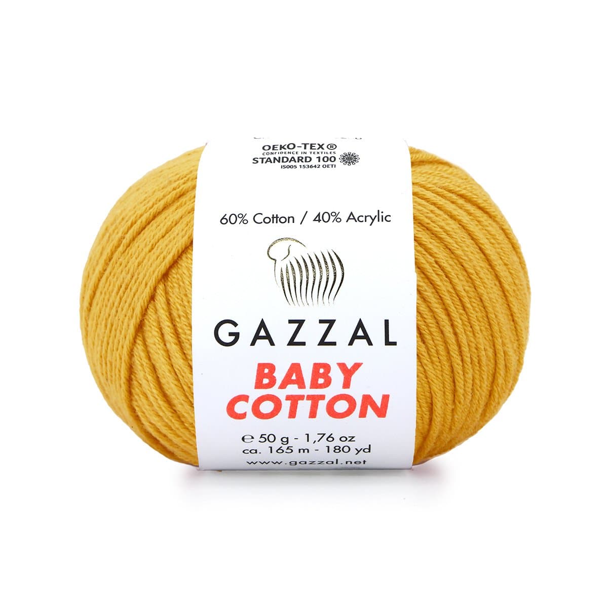 Gazzal Baby Cotton 3447 Moutarde – fil bébé coton et acrylique