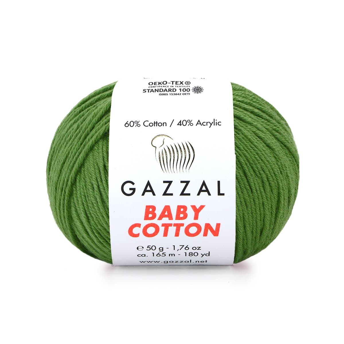 Gazzal Baby Cotton 3449 Vert – fil bébé coton et acrylique