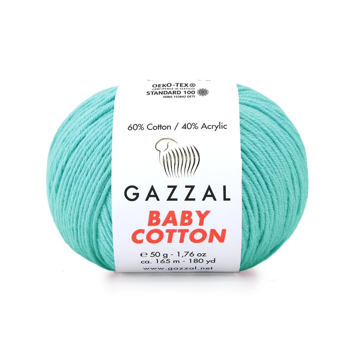 Gazzal Baby Cotton 3452 Aqua – fil bébé coton et acrylique