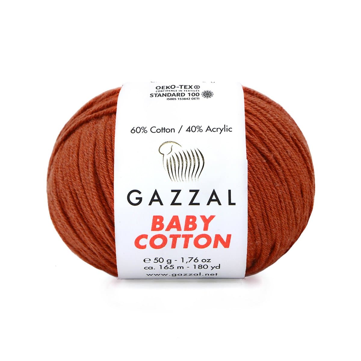 Gazzal Baby Cotton 3453 Rouille – fil bébé coton et acrylique