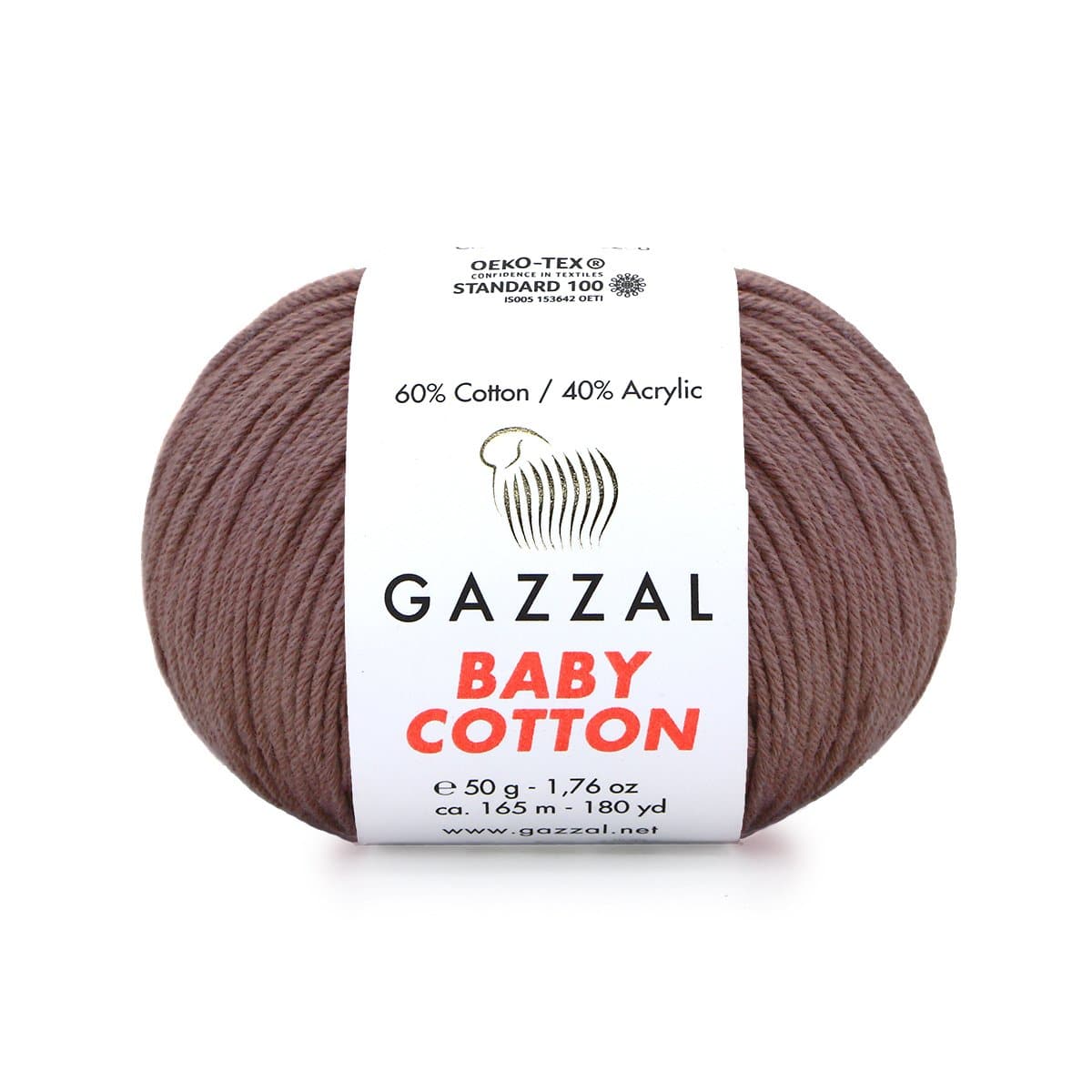 Gazzal Baby Cotton 3455 Cacao – fil bébé coton et acrylique