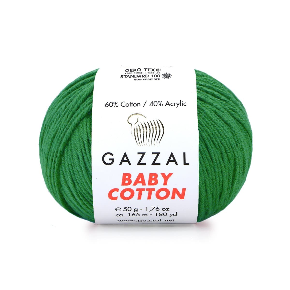 Gazzal Baby Cotton 3456 Vert forêt – fil bébé coton et acrylique