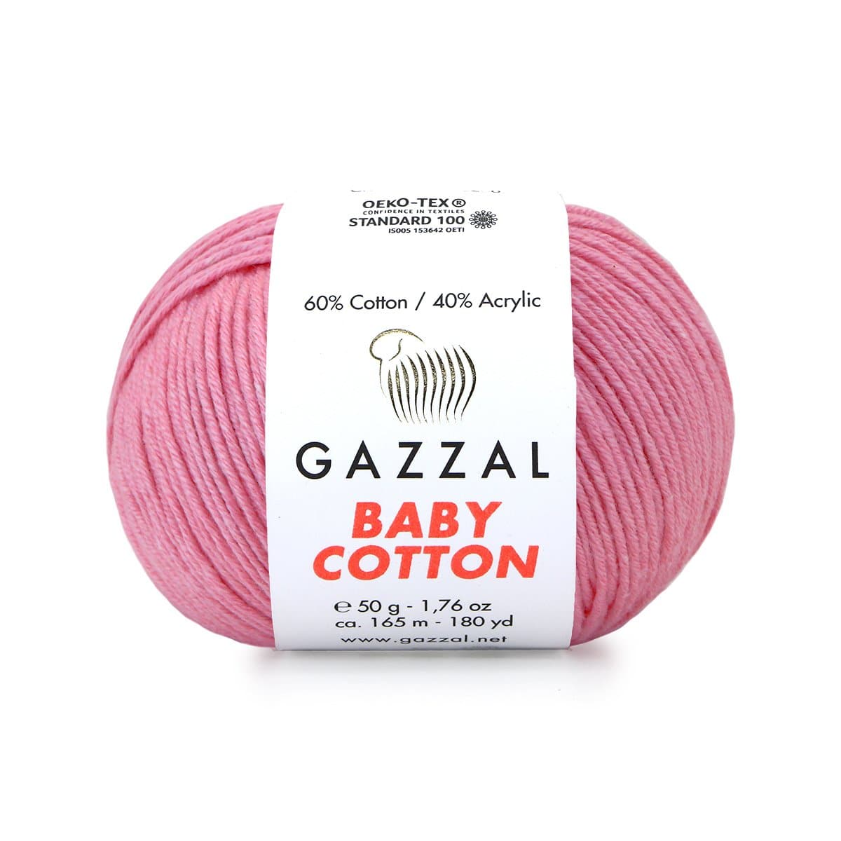 Gazzal Baby Cotton 3468 Rose bonbon – fil bébé coton et acrylique