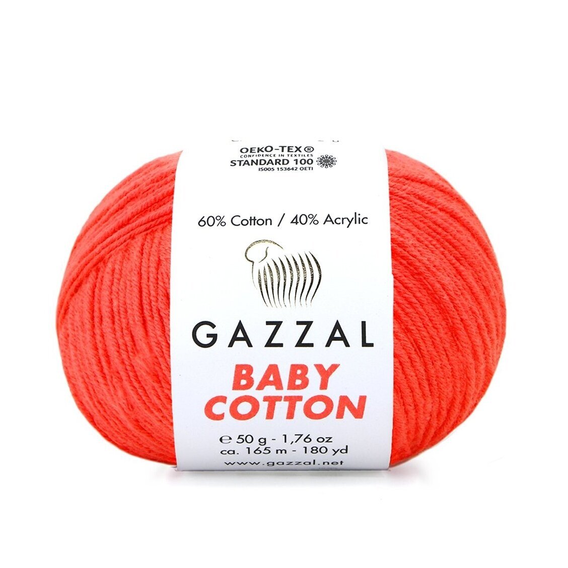 Gazzal Baby Cotton 3459 Corail – fil bébé coton et acrylique