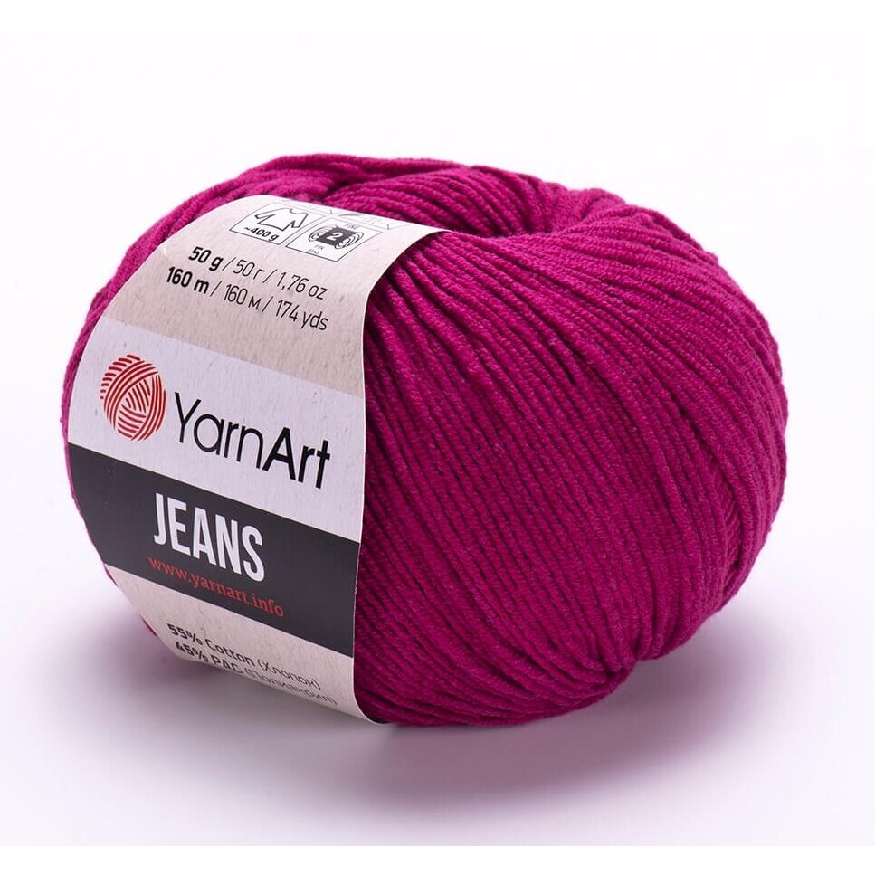 YarnArt Jeans 91 Маджента – хлопковая пряжа для амигуруми